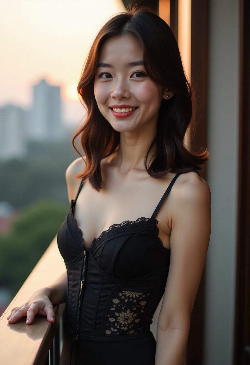 古朴村落中的人物剪影